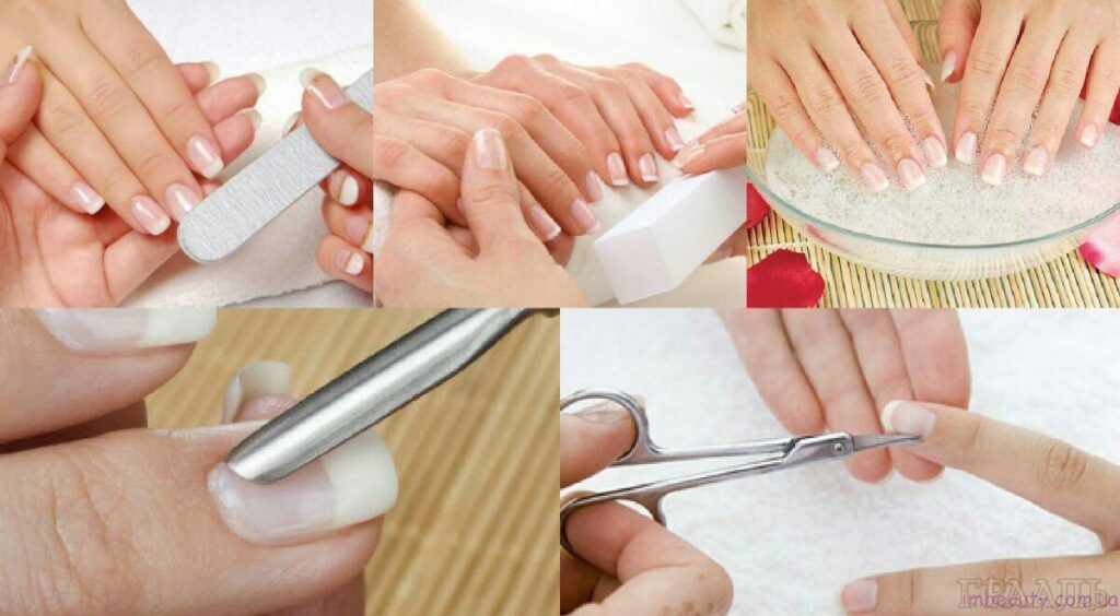 La clásica manicura en un salón de belleza grial