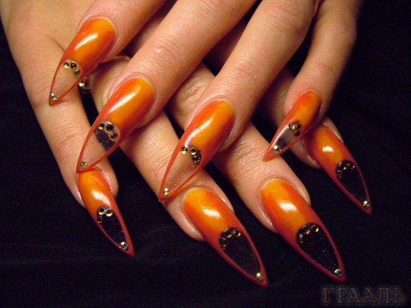 Nail extension Kalgel in the salon "GRAIL"