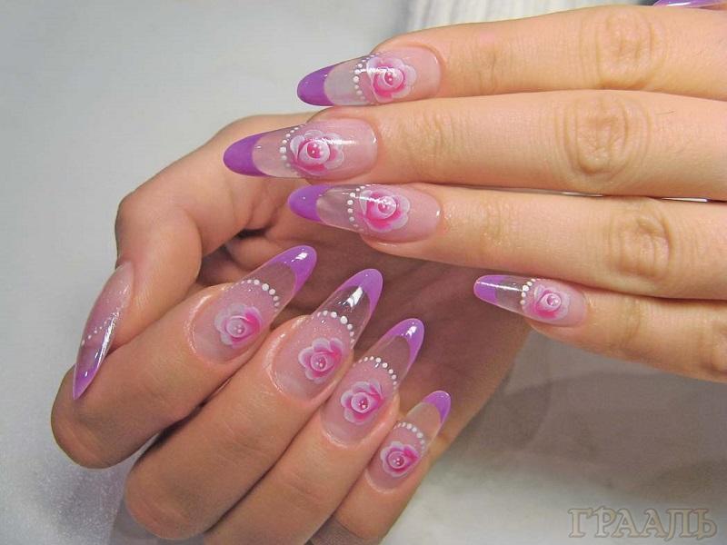 Nail extension with bio gel Calgel in the Grail salon