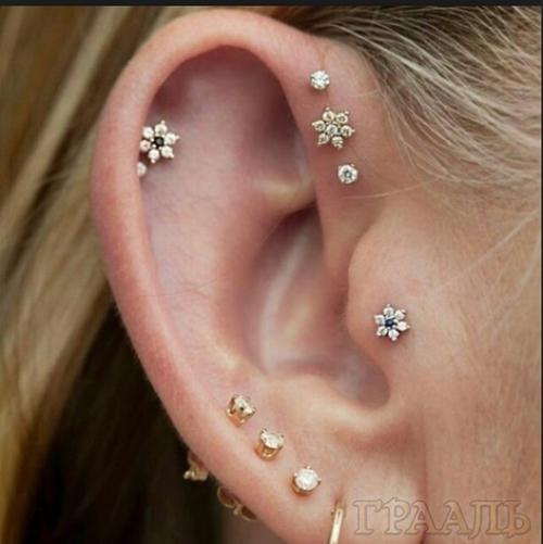 Cartilage piercing in a beauty salon