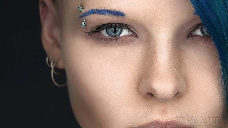 Eyebrow piercing at the Grail salon